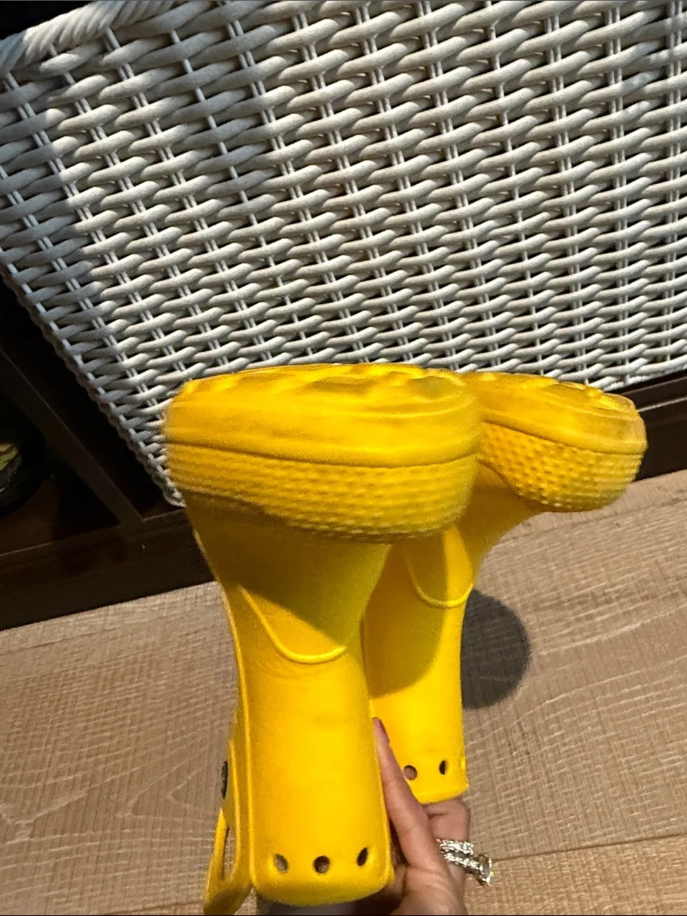 CROCS Kids' Sunny Yellow Handle Rain Boot